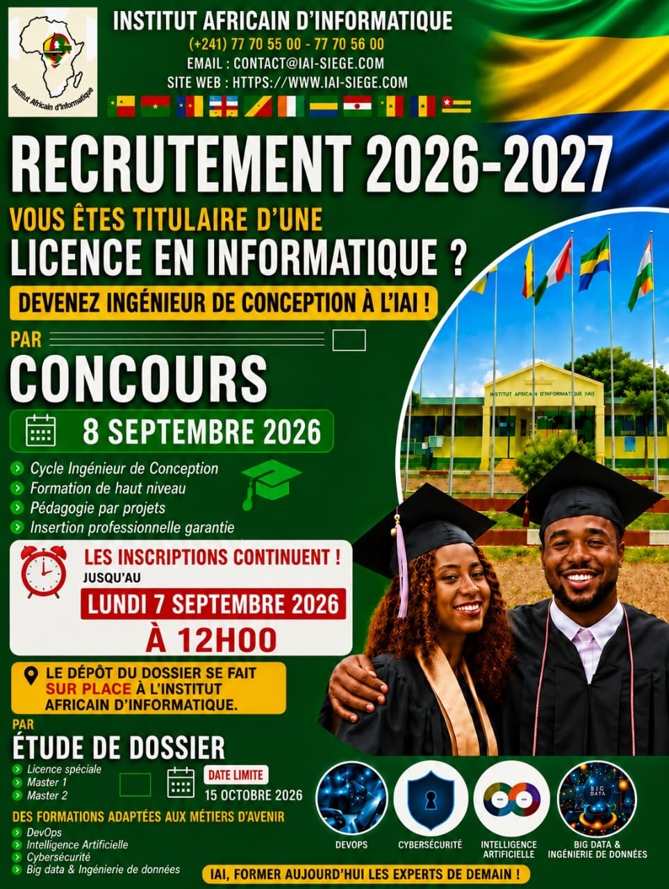 Concours d’entrée à IAI 2026-2027