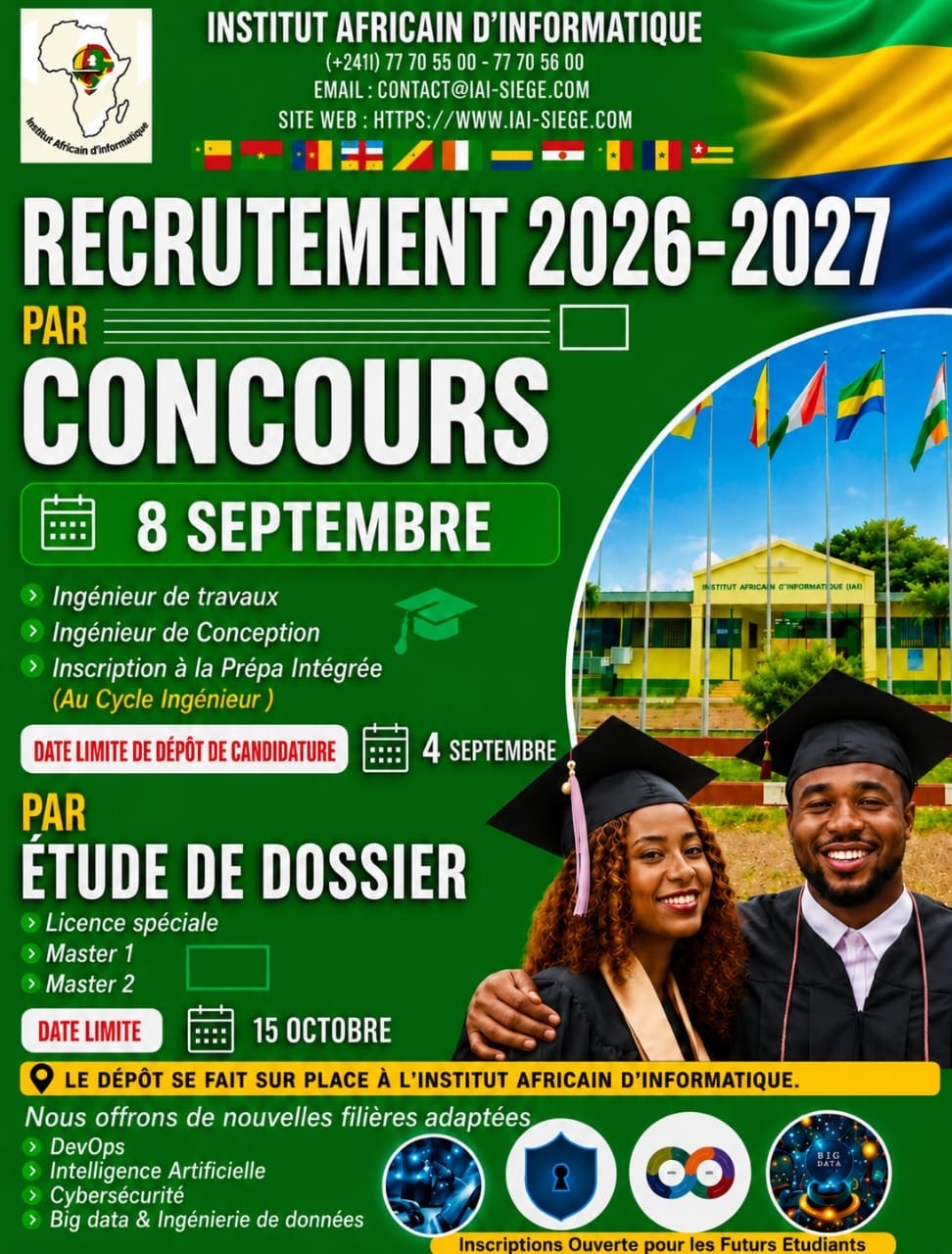 Concours d’entrée à IAI 2026-2027